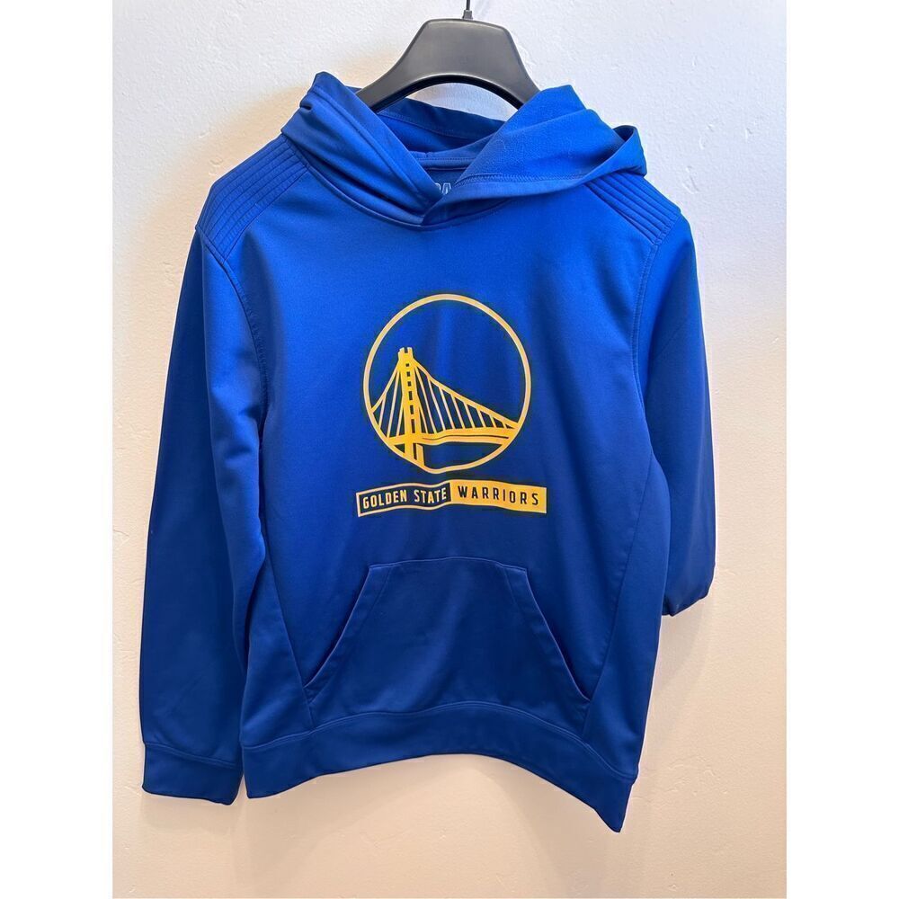 🏀 NBA Golden State Warriors Royal Blue Pullover Hoodie Sweater Size Medium